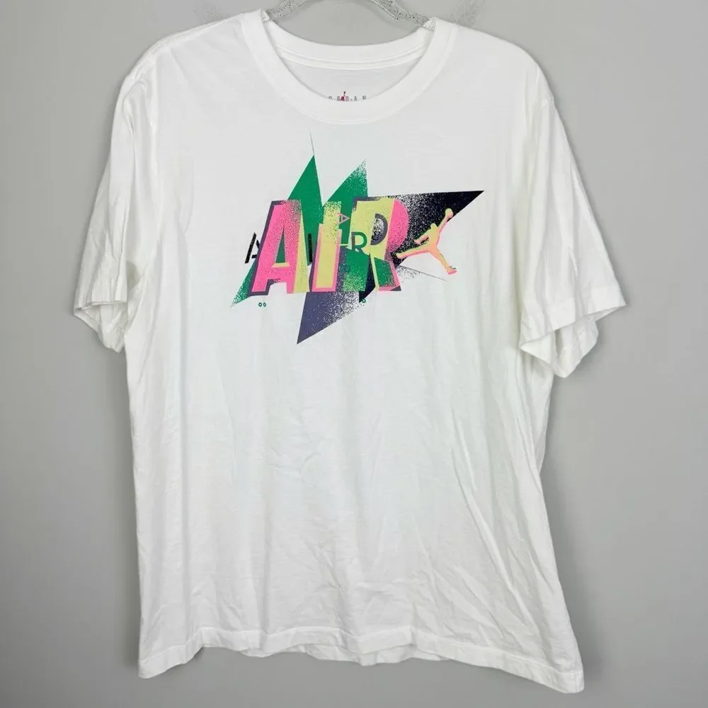 JORDAN | NIKE Air Jordan Neon Graphic Tee White Short Sleeve Men’s Size XL